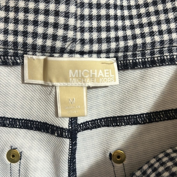 Michael Kors Skinny Leg Pull-On Pants Black/White Pattern - Picture 5 of 6